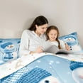 thumbnail image 4 of Manfei Kawaii Christmas Snowman 7-Piece Twin Bedding Sets,Merry Xmas Bedding Comforter Set,White Blue Sheet Sets For Kids,Microfiber Bedroom Decor Reversible, 4 of 8