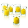 Clear Glass Round Votive Candle Holders With Citronella Yellow votive candles Set of 36