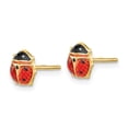 thumbnail image 2 of Diamond2Deal 14k Yellow Gold Enameled Ladybug Earrings for Women (L- 0.24 in, W-0.22 in), 2 of 4