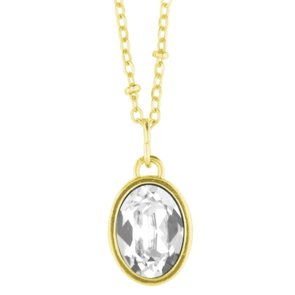 Collar para Mujer con Cristal Fino Swarovski en forma de Oval– Bañado en Oro 14k- Collar Elegante y Brillante-Collares de Mujer de Moda- Joyería para Mujer de Moda- Regalo especial Ortiz Espinosa Temporada