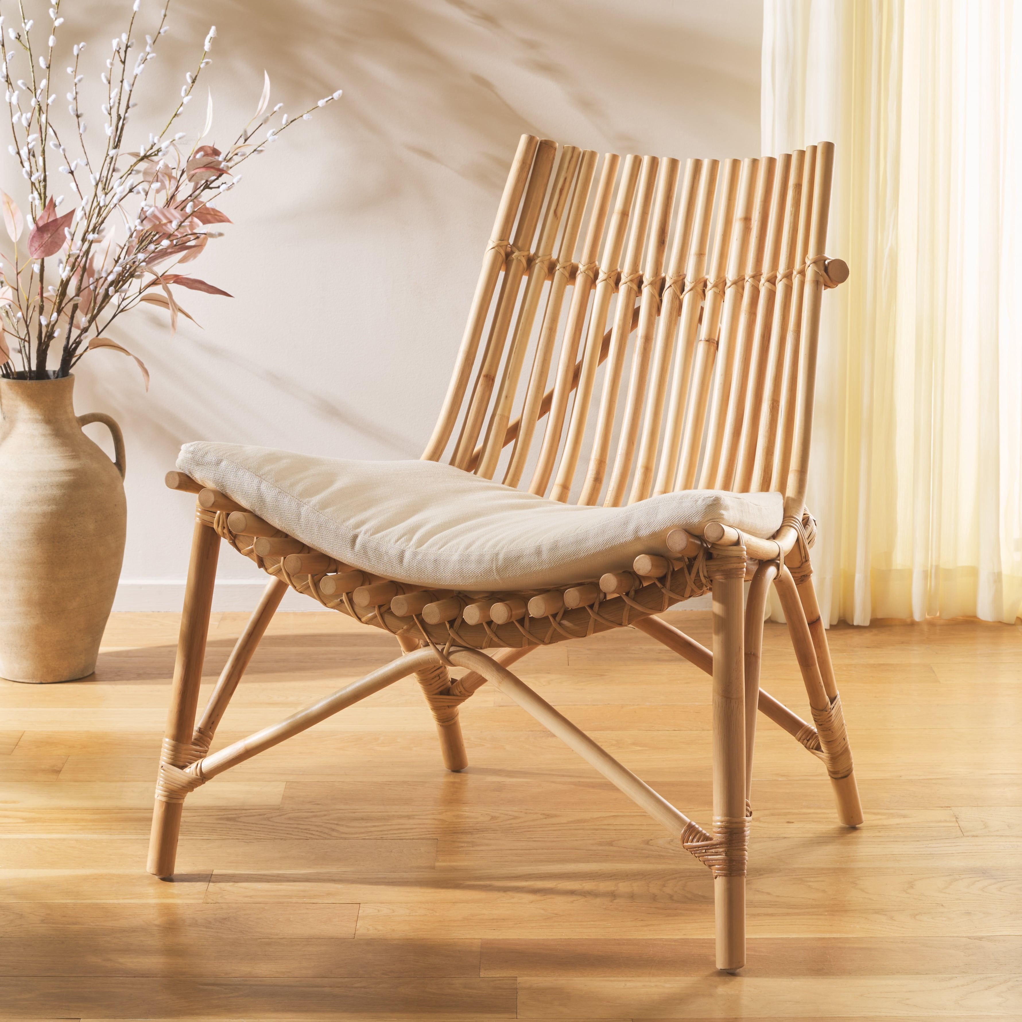 SAFAVIEH Couture Solomon Contemporary Water Hyacinth Dining Chair