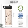 thumbnail image 4 of 18 Oz Insulated Sports Bottle, Outdoor Sports Gym Handheld Portable Casual Stainless Steel Water Bottle, Straw With Lid Penguins And Flowers, 4 of 7
