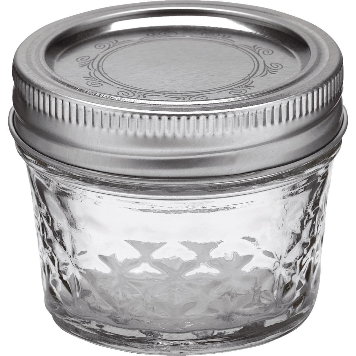 Ball Regular Mouth Canning Mason Jars Quilted Crystal Glass Jelly Jar 4Oz 12/Box 