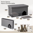 thumbnail image 2 of Cat Litter Box Enclosure Hidden Furniture, DOMIPET Foldable Cat Washroom Bench with Storage Space, Large Cabinet Cats Litter Ottoman for Odor Control, Dog Poof, 2 of 9