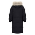 thumbnail image 4 of Women's 2026 Korean Style Puffer Coat, Knee Length Oversized Parka, Luxurious Faux Fur Collar Winter Jacket, Thickened Loose Fit Down Alternative Coat Black L, 4 of 9