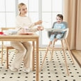 thumbnail image 2 of Babyjoy 3 in 1 Convertible Wooden High Chair Toddler Feeding Chair with Cushion Gray, 2 of 9