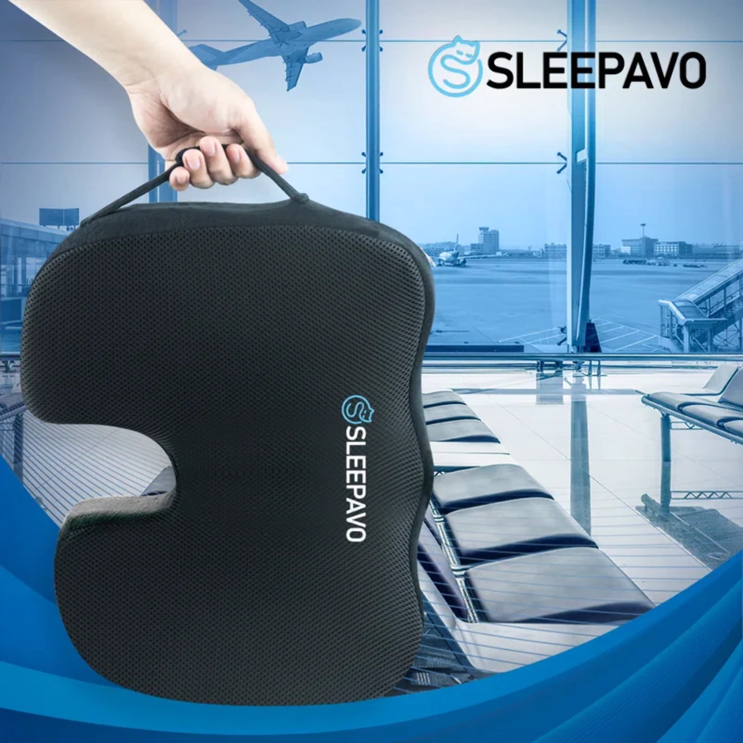 CloudBliss Velvet Gel Seat Cushion - Office Chair Cushions with Gel, Memory  Foam, Velvet Cover - Coccyx,Tailbone,Sciatica & Back Pain Relief - for