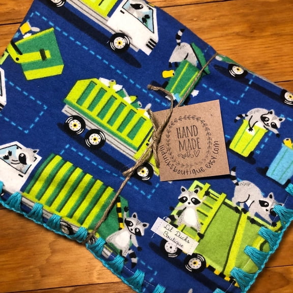 Garbage Truck Flannel Blanket