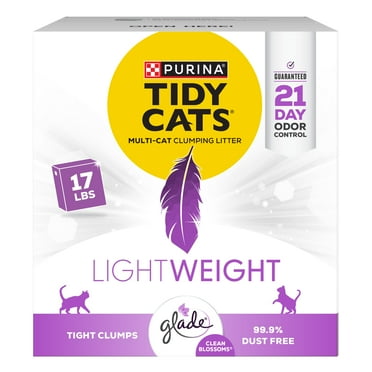 Purina Tidy Cats Lightweight, Clumping, Low Dust, Glade Clean Blossoms, 17 lb Box