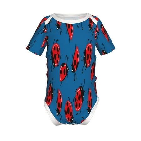 

Coaee Colorful Ladybird for Soft Baby Short-Sleeve Bodysuit Baby Climbing Clothes Baby Girls Boys Bodysuit Romper-12 Months