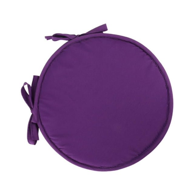 Cojín de silla, cojín de asiento, funda extraíble y lavable con lazos, redondo, suave y sencillo. Púrpura