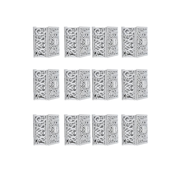 Contenedor De Almacenamiento De Dulces, Caja De Dulces Fuerte Y Duradero Lindo Con Forma única Para Sus Invitados Para Suministros De Despedida De Soltera De Boda Cergrey Cuadrado de plata