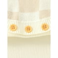 thumbnail image 6 of Qtinghua Newborn Baby Girl Summer Rompers Checkerboard Plaid Sleeveless Knitted One Piece Bodysuit Jumpsuit Outfits Light Camel 6-12 Months, 6 of 7