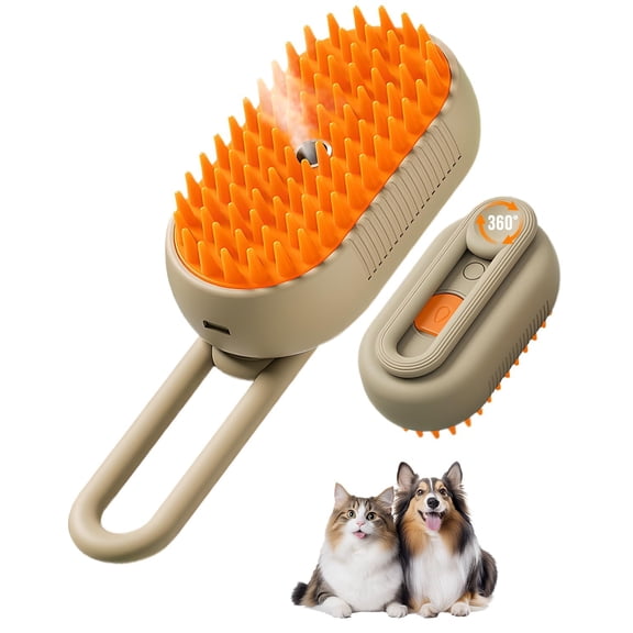Pet Steam Brush, 2026 Upgrade 3 in 1 Self Cleaning Steam Cat Brush Pet Spray Comb, Anti-Static Pets Grooming Spray Brushes with Massage Cleaning Shedding for Long Short Haired Cats Dogs