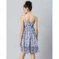 thumbnail image 3 of MoomayaWomens PrintedStrappy Flared Dress, Smocked Frilled Short Dress, 3 of 8