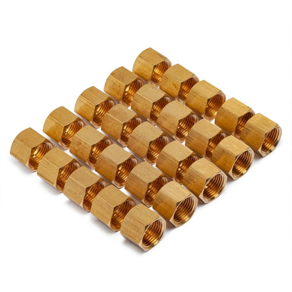 LTWFITTING 5/16" Brass Compression Nut,Brass Compression Fitting(Pack of 25)