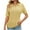 Yellow, variant on Women Short Sleeve Sweater Tops Summer V Neck Cable Knit Pullover Casual Lapel Shirts