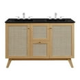 thumbnail image 1 of Modway Soma 48” Double Sink Bathroom Vanity in Oak Black, 1 of 17