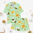thumbnail image 4 of Ensemble de Pyjama Imitation Soie Imprimé pour Filles, 4 of 4