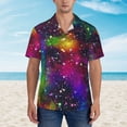 thumbnail image 4 of Bixox Men's Hawaiian Shirts Men's Bright Universe Print Short-Sleeve Shirt-Small, 4 of 8