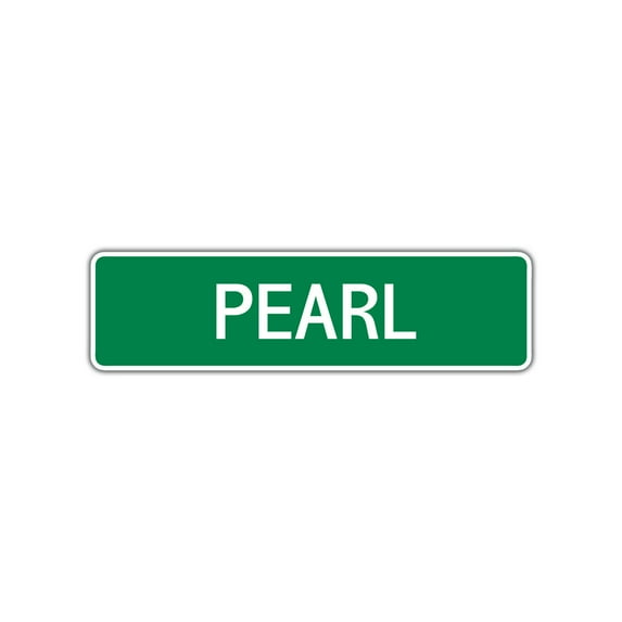 Pearl Girls Children Name Letter Printed Label Indoor Outdoor Unique Wall Plaque Decoration Aluminum Metal Sign 4"x18"