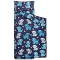 thumbnail image 2 of Puppy and Dog Paw Print Blue Teens Toddler Nap Mat with Pillow, Sleeping Mat Bag for Preschool Daycare 59"x22", 2 of 6