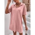 thumbnail image 5 of Women's Collar Short Sleeve Polo Dress with sixty percent polyester thirty five percent cotton five percent spandex, 5 of 15