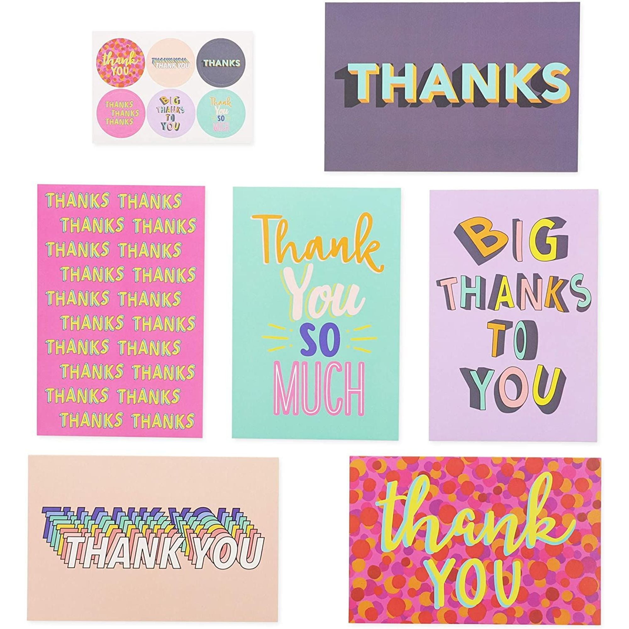 48Count Thank You Card with Envelopes & Stickers Bulk, 6