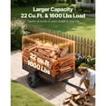 thumbnail image 4 of KFFKFF Garden Utility Trailer, 22 Cu.ft. & 1600 lbs Capacity, Tow-Behind Steel Dump Cart with Removable Rear Panel, Durable Yard Trailer for Lawn Mowers, Tractors, 4 of 9
