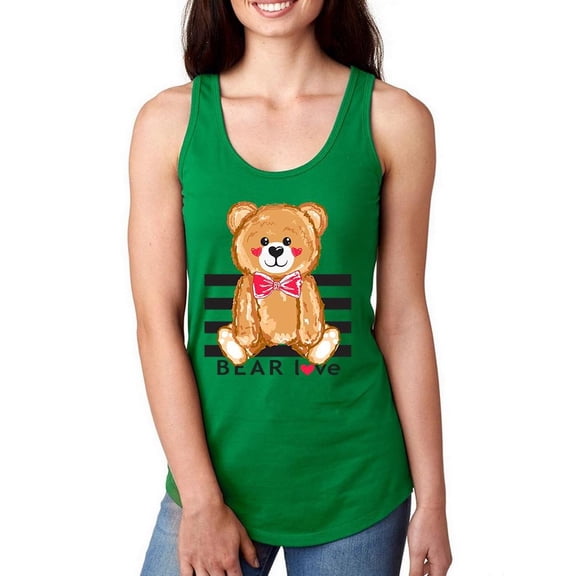 Bear Love Cute Plush Racerback Tank Women -Image by Shutterstock, Female Large