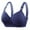 Blue, variant on Push-Up Bra Full-Figure Bra Middle Aged and Elderly Bras No Underwire Bras Wireless Brass Large Size Underwear Front Button Style Bra Comfortable Bra Underwear Black