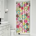 thumbnail image 2 of Tropical Paradise Shower Curtain - Exotic Flowers and Lush Green Leaves, 36x72 Inches, 2 of 5