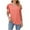 Orange, variant on Drses Women's Plus-Size Summer Tops - Stylish Notched V Neck T-Shirts with Ruffle Details