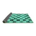 thumbnail image 2 of Ahgly Company Indoor Square Checkered Turquoise Blue Modern Area Rugs, 5' Square, 2 of 4