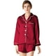 thumbnail image 4 of Conjunto de pijama SWOMOG para mujer, satén, 4 unidades, rojo oscuro, talla M, 4 of 6
