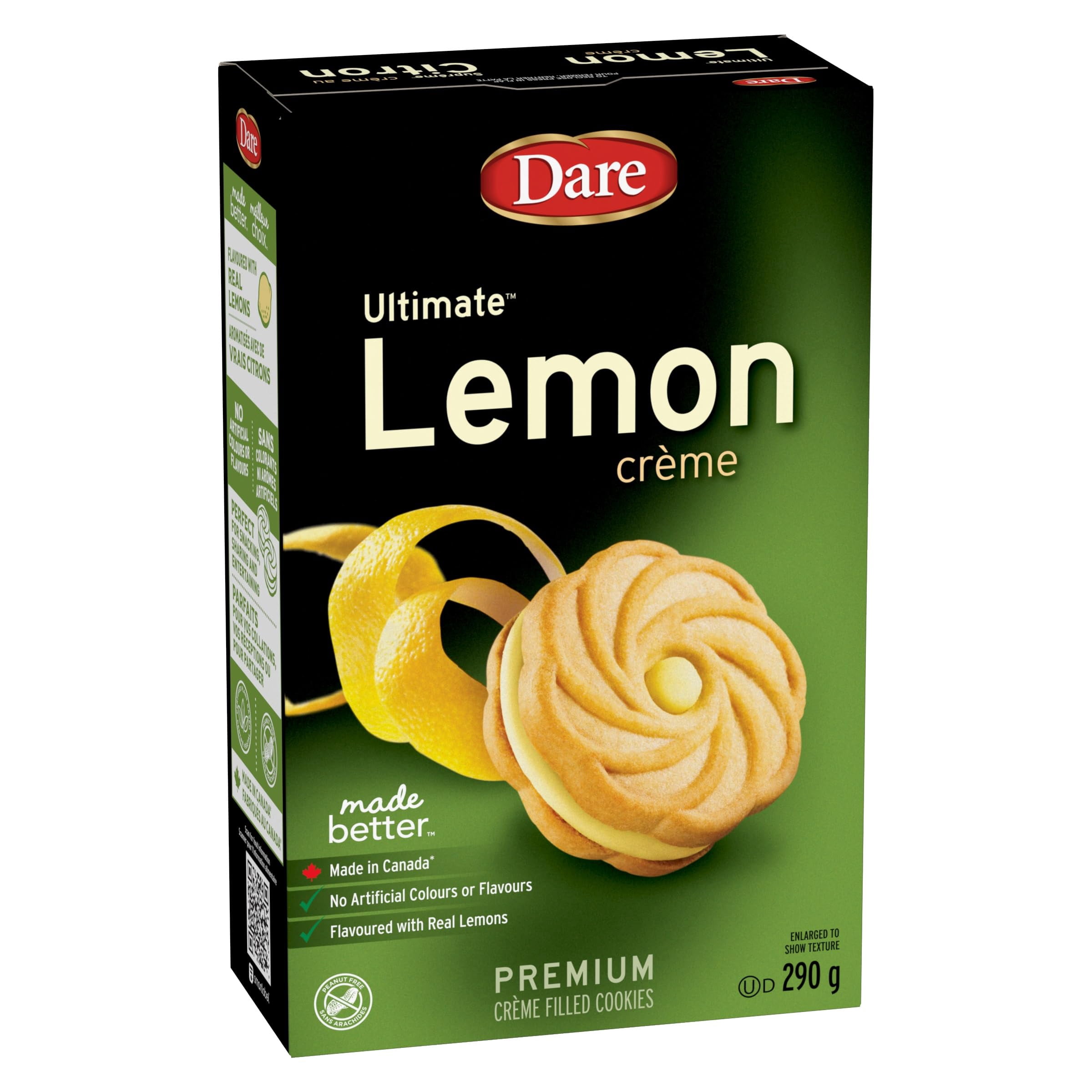 Dare Ultimate Lemon Creme Filled Cookies, 290G/10.2Oz, (Imported From Canada) & 2x Lotus Biscoff Cookies 0.2oz