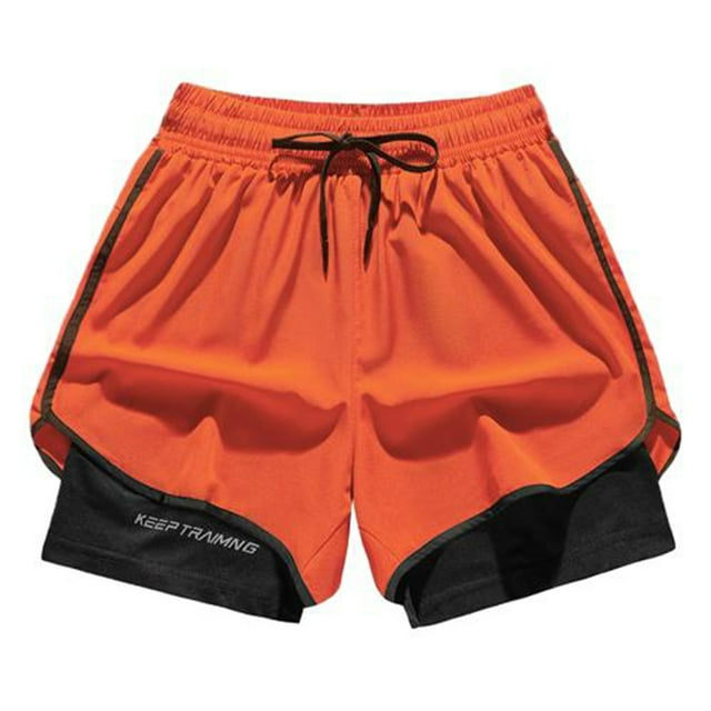asjyhkr Plus Size Mens Biking Shorts 2 in 1 Elastic Waist Drawstring Gym Shorts Lightweight Quick Drying Running Shorts