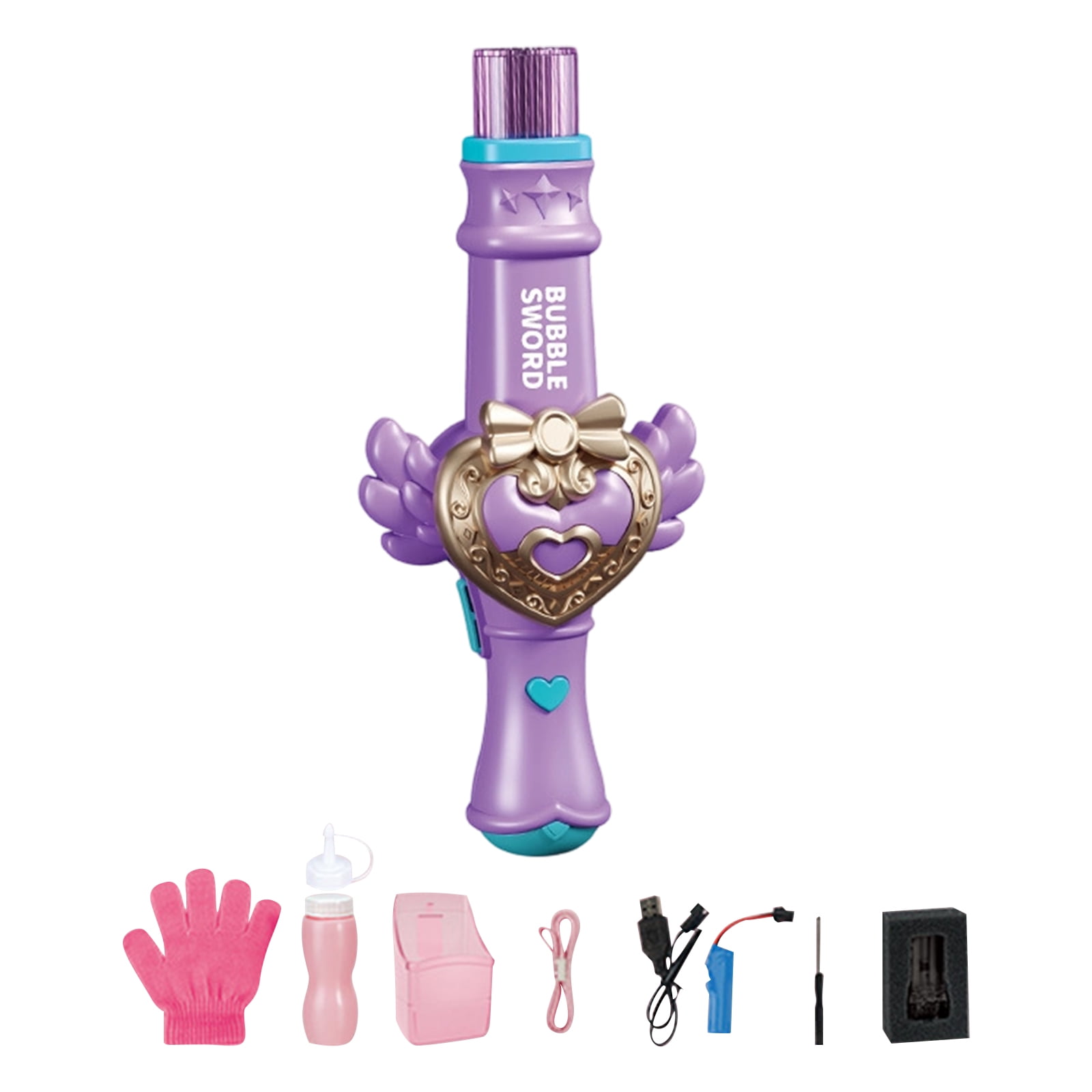 Elastic Bubble Fog Wand, Magic Smoke Bubble Machine with Colorful Elastic Bubbles & Smoke Effect, Portable Interactive Mist Bubble Machines for Parties (Purple+Pink)