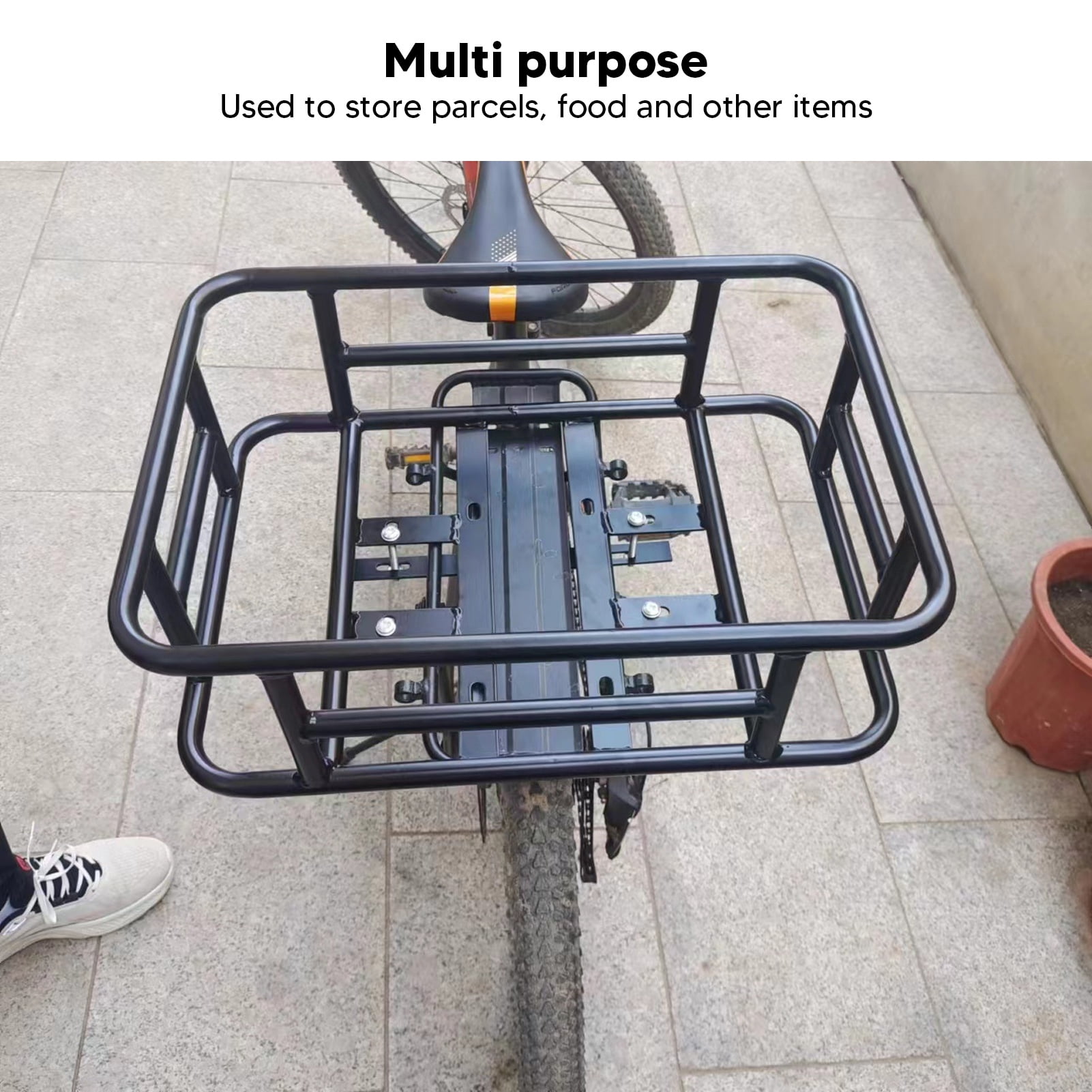 Grand Panier Arrière Vélo Pliable 35L – Axiniu – Fixation Rack