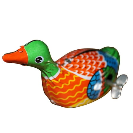 

Retro Vintage Classic Clockwork Wind Up Walking Metal Tin Swimming Duck Goose Ki