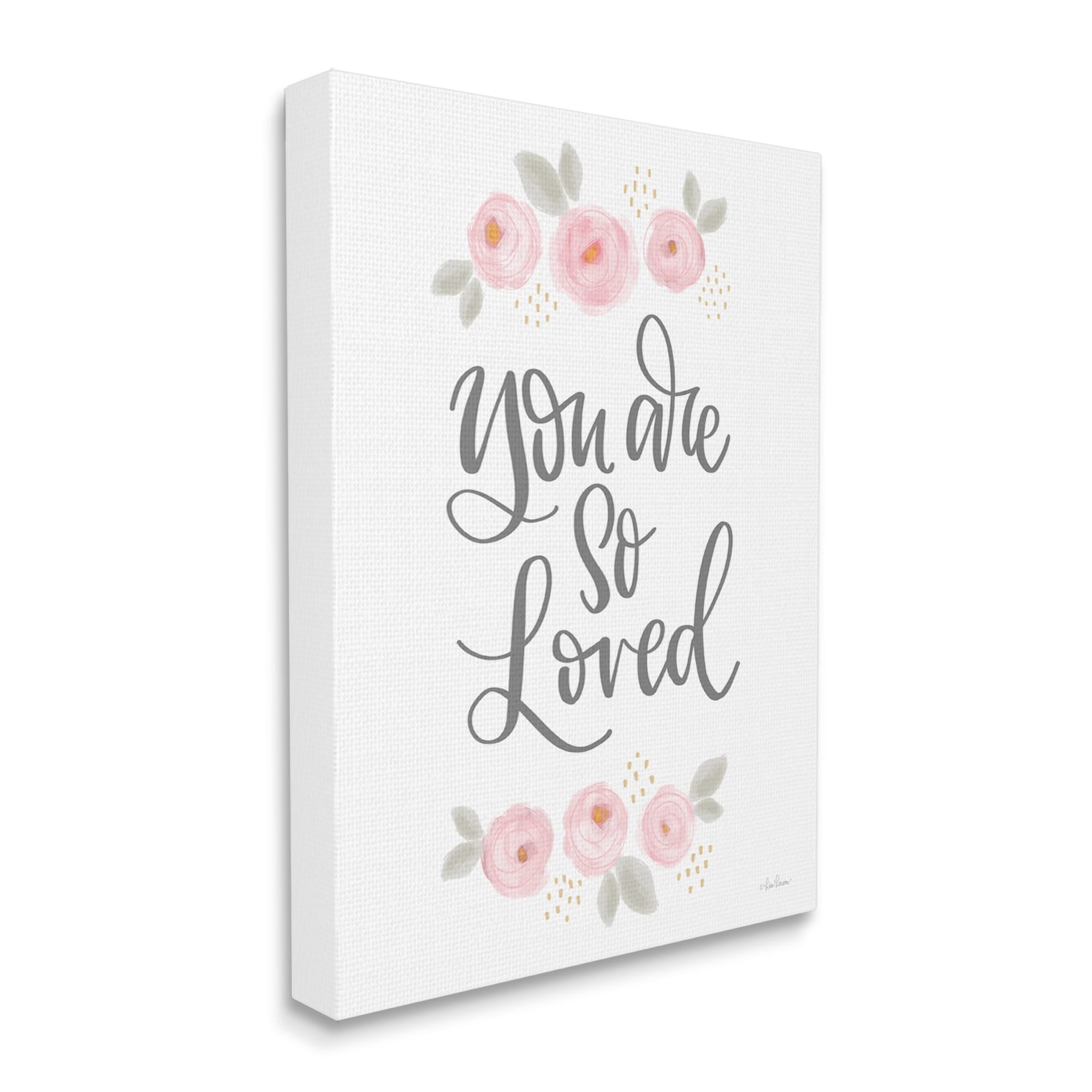 Stupell You Are So Loved Blooming Peonies Botanical & Floral Painting Gallery Wrapped Canvas Print Wall Art