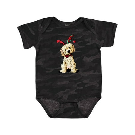 

Inktastic KiniArt Goldendoodle Reindeer Gift Baby Boy or Baby Girl Bodysuit