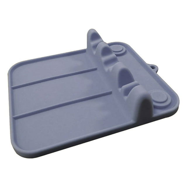 Kitchen Spoon Holder Suction Cup Spoon Rest Silicone Utensil Rest With Drip Pad Non Slip Dangle Spoon Rest Household Kitchen Accessory Kitchen Utensils Rest For Cou
