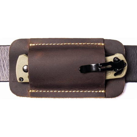 Leather Knife Sheath, Handmade Knife Holster, Horizontal Carry Leather Sheath for Belt, EDC Pocket Organizer for Men,Size S,Darkbrown