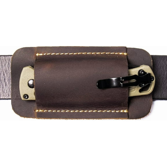 Leather Knife Sheath, Handmade Knife Holster, Horizontal Carry Leather Sheath for Belt, EDC Pocket Organizer for Men,Size S,Darkbrown