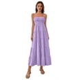 thumbnail image 5 of CIENVNSTG Women's Spaghetti Strap Maxi Dress Summer Sleeveless Dress Casual Boho Tube Top Backless Flowy Long Dresses Purple XL, 5 of 6