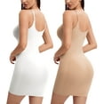 MANIFIQUE 2 Packs Shapewear Slip Dress for Women Tummy Control Camisole Full Slip Under Dress