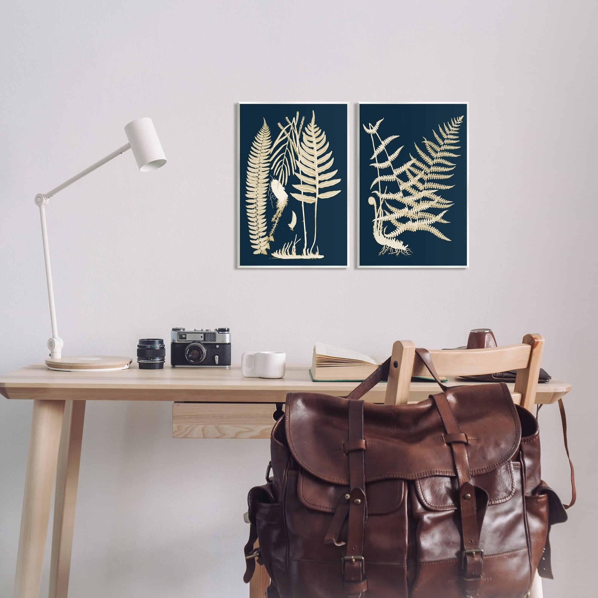 Stupell Industries Modern Layered Vegetation Natural Botanical Leaves Graphic Art Unframed Art Print Wall Art, Set of 2, Design by Piddix