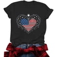 thumbnail image 6 of Xdegoge 4th of July Ornate Flag Heart Graphic T Shirt for Women Short Sleeve Crewneck Patriotic USA Stars and Stripes Summer Casual Loose Graphic Tees Tops, 6 of 6