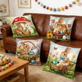 thumbnail image 4 of AZXY Easter Throw Pillow Covers 18x18 Set of 4, Bunny & Egg Decorative Pillowcases, Soft Flock Fabric Pillow Covers for Couch Sofa Living Room Bedroom Spring Easter Home Decor, 4 of 6